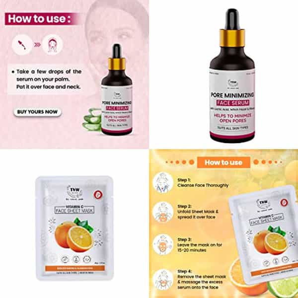 Tnw The Natural Wash Combo With Pore Minimizing Face Serum & Vitamin C Face Sheet Mask