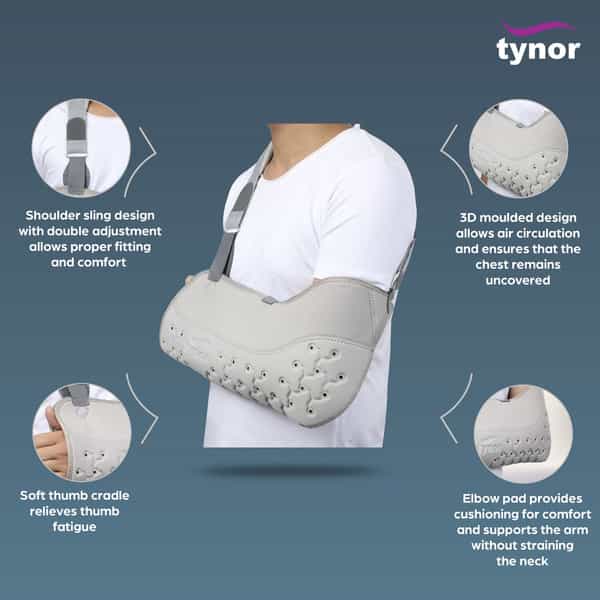 Tynor Pouch Arm Sling Urbane Grey Small 1 Unit