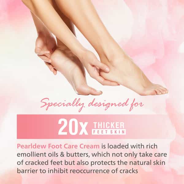 Pearldew Foot Care Cream 60 Gm | With Aloe | Cocoa Butter & Coconut Oil (Pack Of 2)