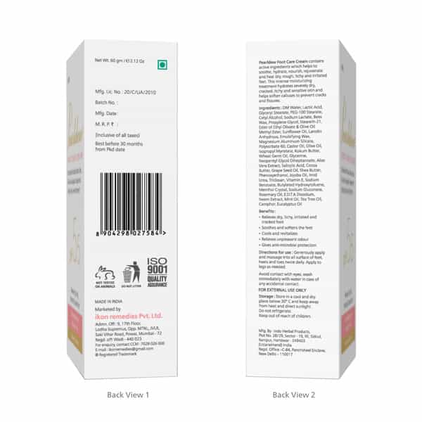 Pearldew Foot Care Cream 60 Gm | With Aloe | Cocoa Butter & Coconut Oil (Pack Of 2)