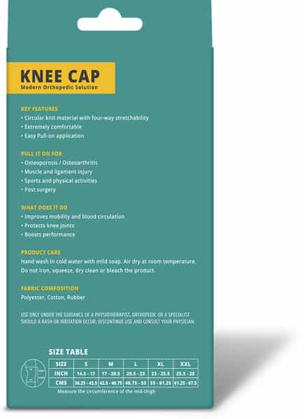 Pharmeasy Knee Cap (Pair) - Protects Knee Joints - Reduces Risk Of Injuries - Black - Xl