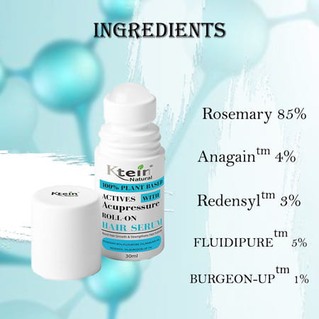 Ktein 100% Plant-Based Active Intensive Hair Treatment Serum With Acupressure Roll-On 30ml