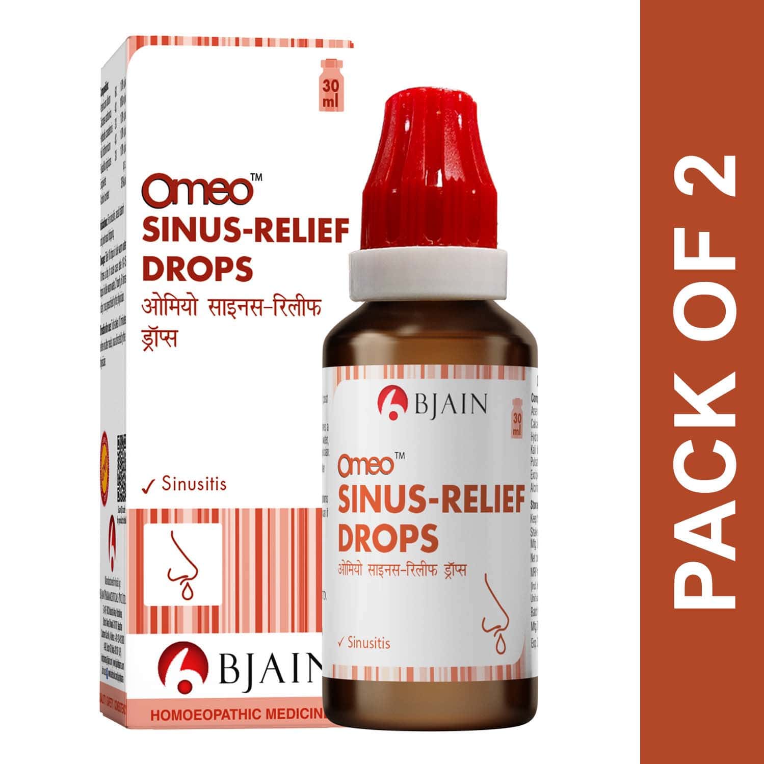 Bjain Omeo Sinus Relief Drops | Sinusitis Like Conditions | 30ml (Pack Of 2)