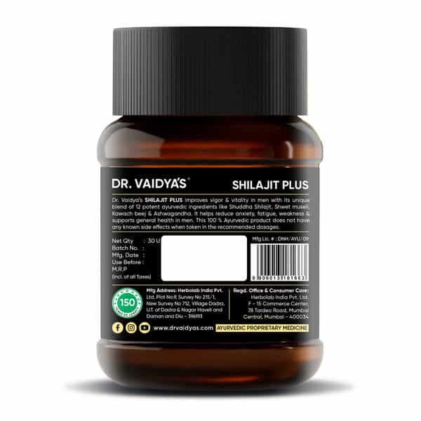 Dr. Vaidya's Shilajit Plus-30 Capsules - Pack Of 2