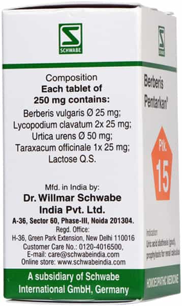 Dr. Willmar Schwabe India Berberis Pentarkan Ptk. 15 Tablet