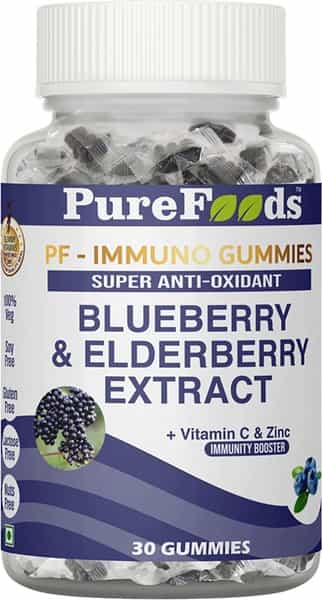 Purefoods - Immunity Booster Gummies Made With Blueberry & Elderberry Extracts (30 Gummies)