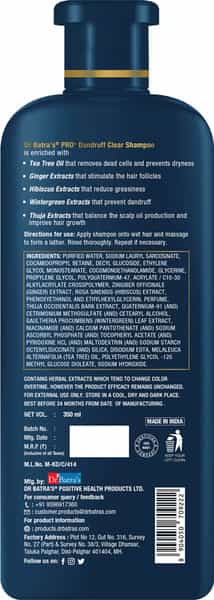 Dr Batra's Pro+ Dandruff Clear Shampoo - 350 Ml