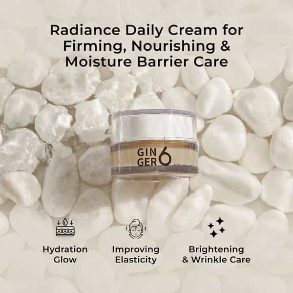 Ginger6 Active Water Day Cream 76% Ginger Extract Water For Hydration | Skin Firming - 50Ml