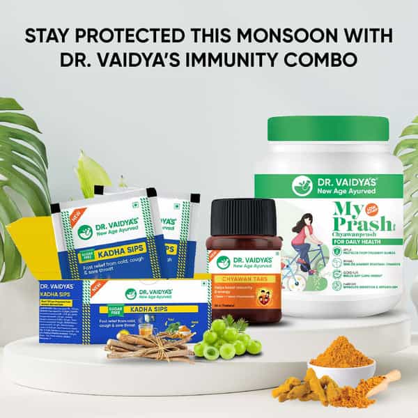 Immunity Combo - 30 Chyawan Tablets; 30 Kadha Sips Sachets; 500 Grams Of Myprash For Daily Health