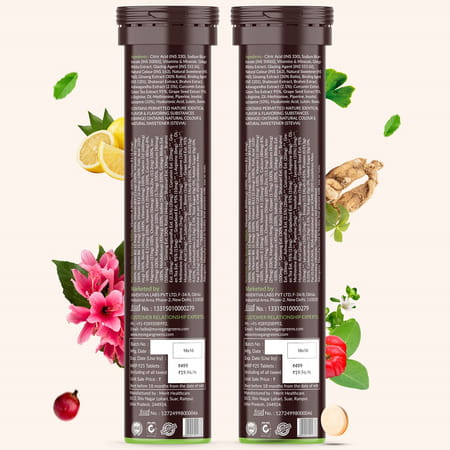 Vegan Greens Daily Women Multivitamins- 39 Vitamins | Minerals & Herbs. 100% Rda. 50 Effer. | Orange