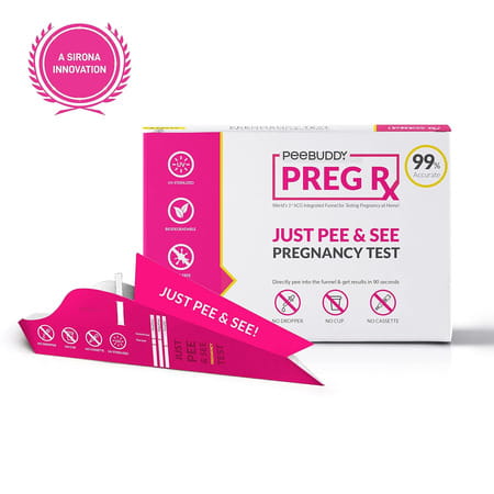 Pee Buddy Pregrx Pregnancy Test Strips In Funnel - 3 Funnels