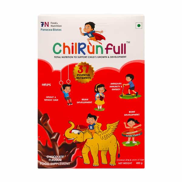 Chilrunfull Chocolate Flavour Total Nutrition To Support Childs Growth & Devlopment Box Of 400Gm