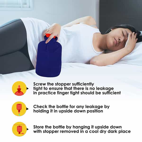 Equinox Hot Water Bottle With Fleece Cover Eq-Ht-01 C For Pain Relief