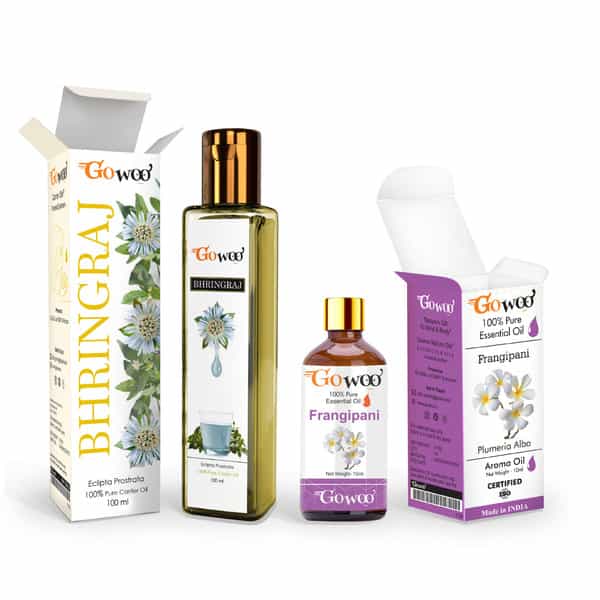 Pack Of 2 Frangipani Essential Oil And Bhringraj Carrier Oil - 100% Natural Therapeutic Grade