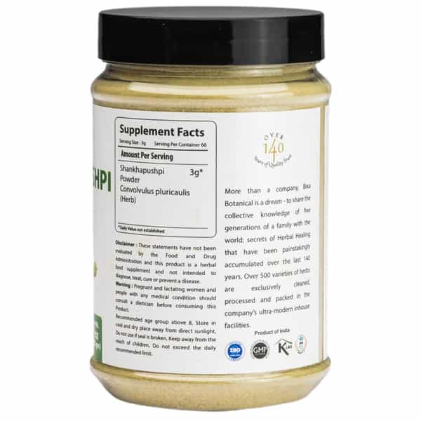 Bixa Botanical Shankhpushpi Powder - For Memory Booster & Stress Reliever(200G)