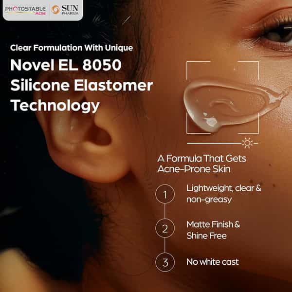 Photostable Acne | Spf 55 + | Clear Matte Finish Sunscreen Gel 50 Gm