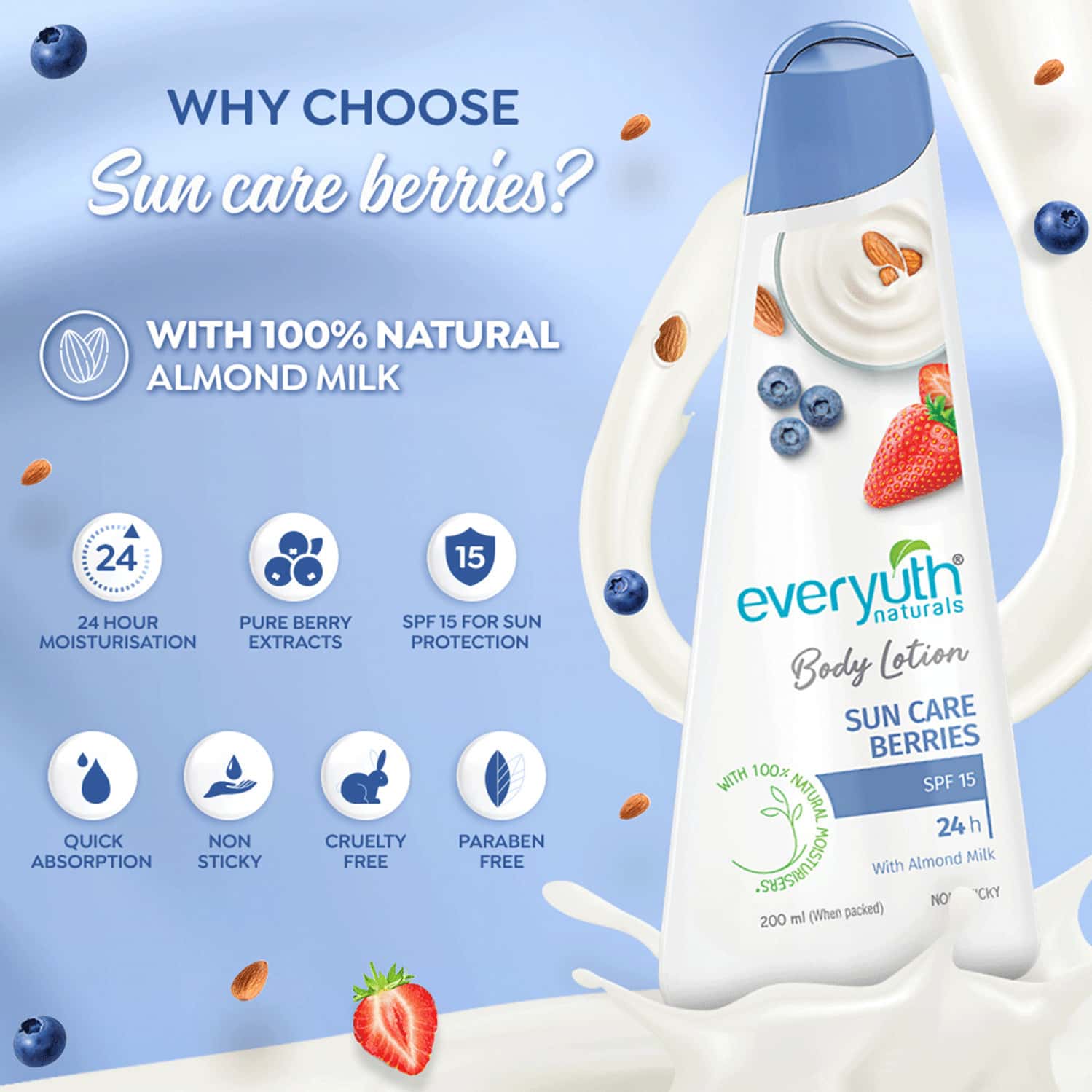 Buy EVERYUTH NATURALS BODY LOTION SUN CARE BERRIES 200ML Online & Get