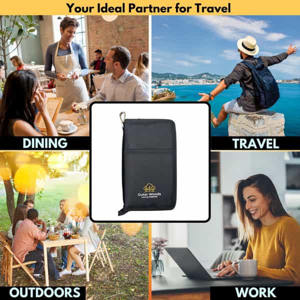 Outer Woods Insulin Cooler Wallet & 2 Ice Gel Packs | 4+ Hrs Cooling | Insulin Travel Pouch - Black