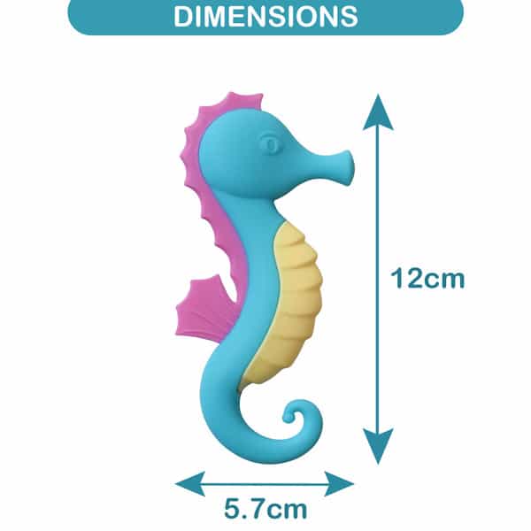 Luvlap Sea Horse Baby Teether Teething Toy For Infants & Babies 100% Food Grade Silicone Multicolor
