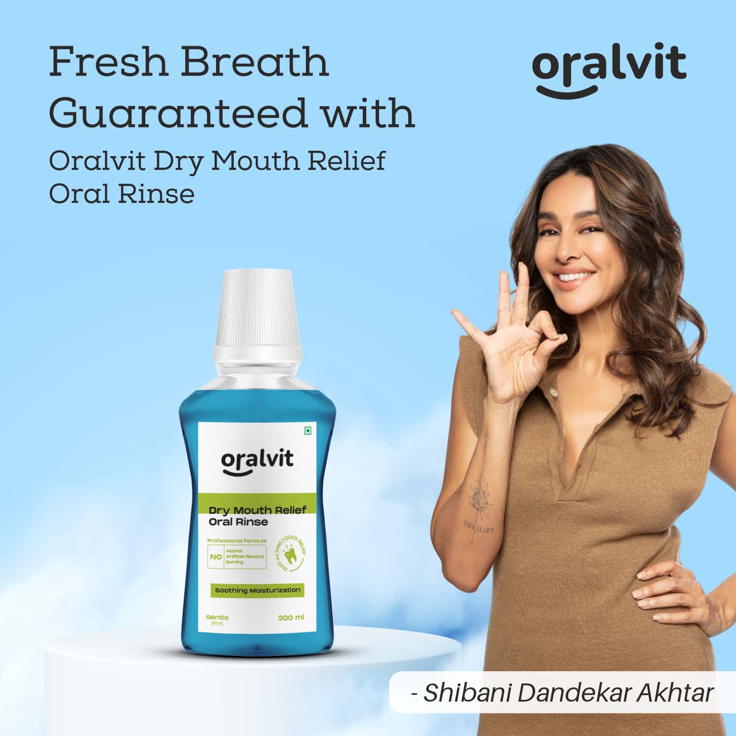 Buy ORALVIT ORAL RINSE DRY MOUTHWASH PREVENTS BAD BREATH 300ML MINT