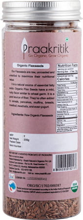 Praakritik Organic Raw Flaxseeds 200 G
