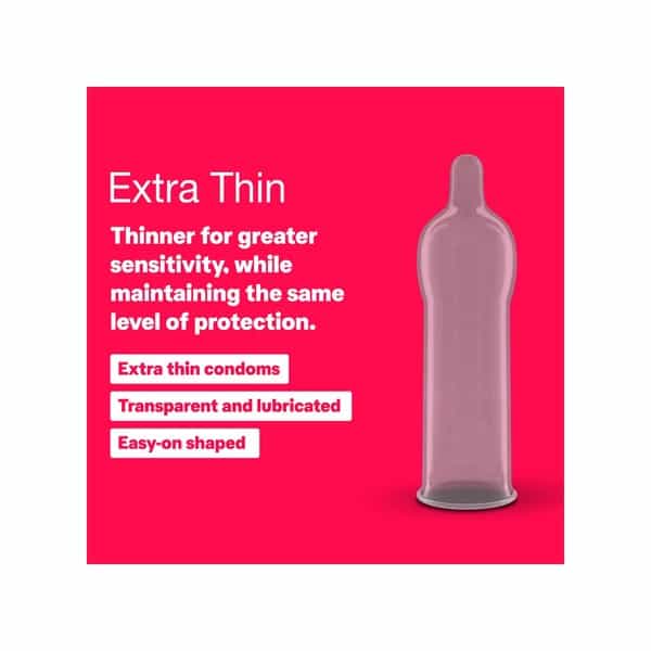 Durex Extra Thin Packet Of 10 Condoms (Buy 2 Get 1 Free)