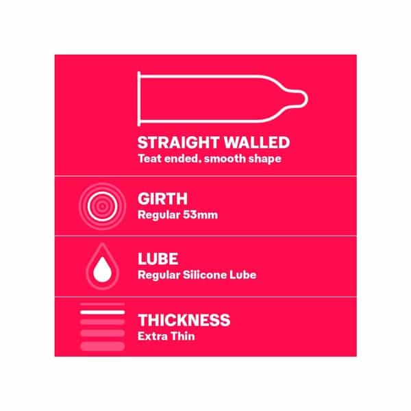 Durex Extra Thin Packet Of 10 Condoms (Buy 2 Get 1 Free)