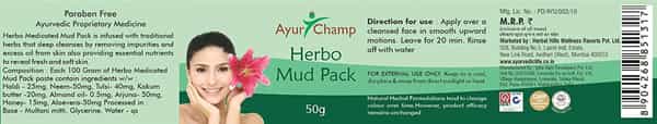 Ayur Champ Herbo Face Pack Paste 50G Pack Of 2