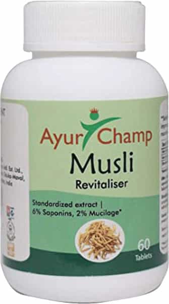 Ayur Champ Musli Safed Musli (Chlorophytum Borivilianum) 500 Mg - 60 Tablets