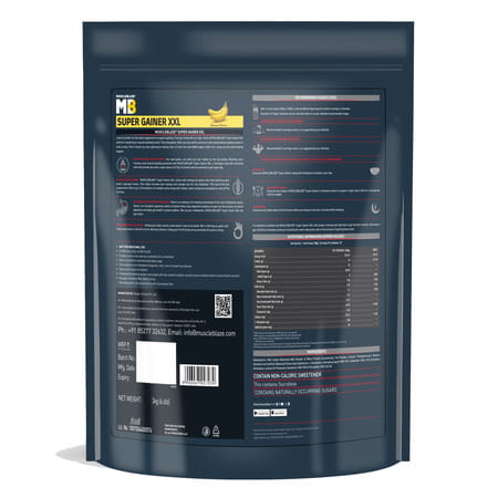 Muscleblaze Super Gainer Xxl (Banana | 3Kg / 6.6Lbs | 30 Servings) | For Muscle Mass Gain