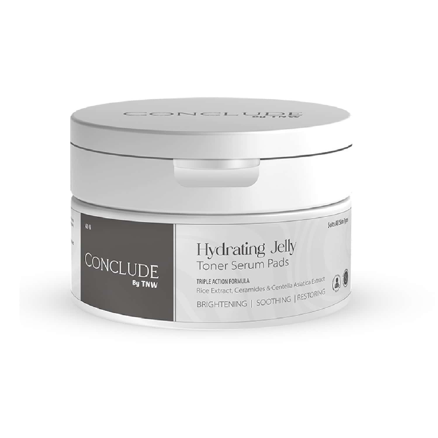 Conclude Hydrating Jelly Toner Serum Pads | Rice Extract Ceramide & Centella | 40 Pads