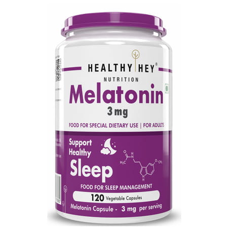 Healthyhey Nutrition Melatonin 3mg 120 Vegetable Capsules - Promotes Sleep