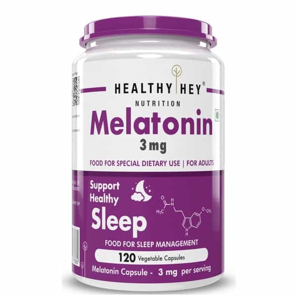 Healthyhey Nutrition Melatonin 3Mg 120 Vegetable Capsules - Promotes Sleep