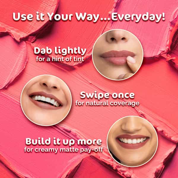 Creamy Matte Long Stay Lipstick With Murumuru Butter And Vitamin E- Pink Rose - 4.2G