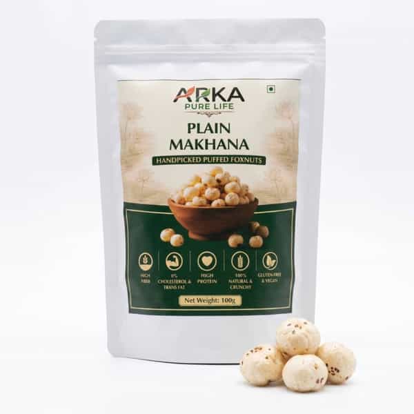 Arka Pure Life Premium Plain Phool Makhana (Fox Nuts/Lotus Seeds) - 100G