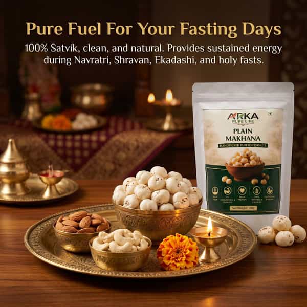 Arka Pure Life Premium Plain Phool Makhana (Fox Nuts/Lotus Seeds) - 100G