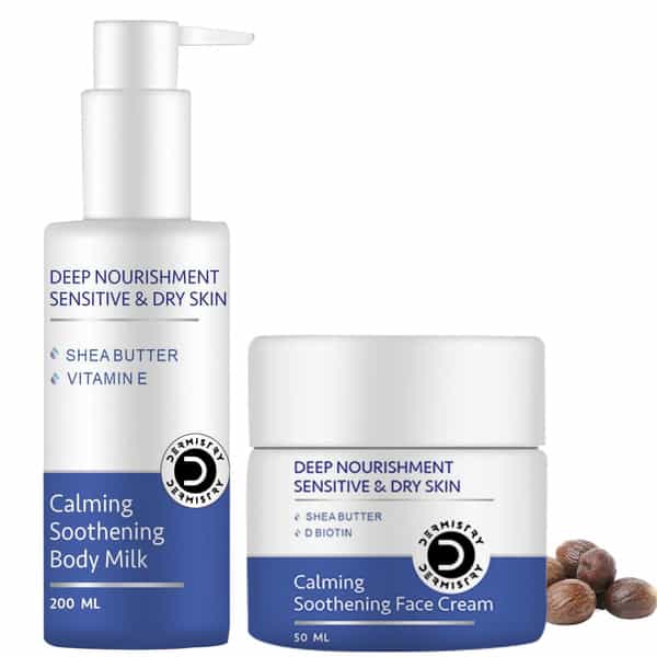 Dermistry Sensitive & Ultra Dry Skin Care Calming Soothing Body Lotion & Moisturizer Face Cream