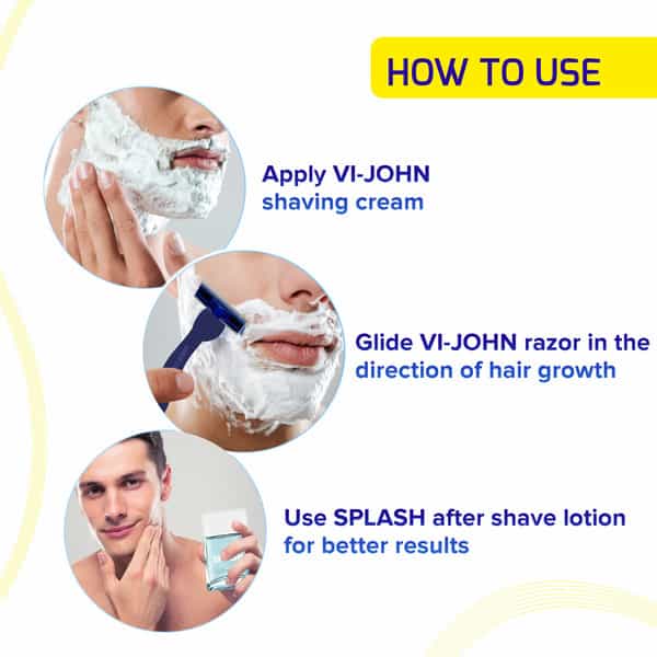Vi-John Combo Pack Of Tropical Lime Shaving Cream 125G & Master Stroke Razor Set Of 5 - Pack Of 2