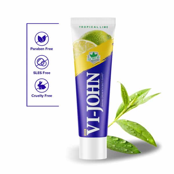 Vi-John Combo Pack Of Tropical Lime Shaving Cream 125G & Master Stroke Razor Set Of 5 - Pack Of 2