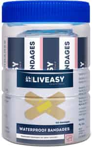 Liveasy Waterproof Bandages - Box Of 100 - Medicated Bandage For Faster Recovery