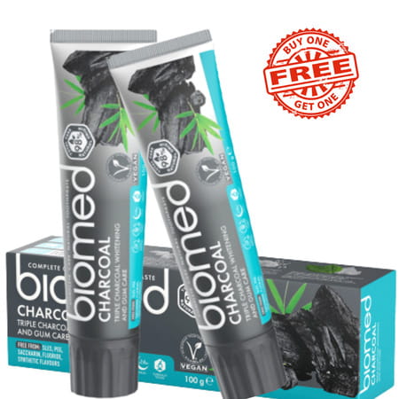 Biomed Charcoal Toothpaste - Buy One Get One Free - 100gm