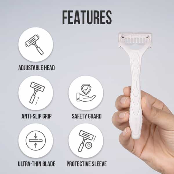 Furr Disposable Body Hair Removal Shaving Razor -5 Razor|With Aloe Vera And Vitamin E Padding