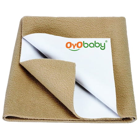 Oyo Baby Waterproof Bed Protector Baby Dry Sheet Large Beige (100 Cm X 140 Cm)