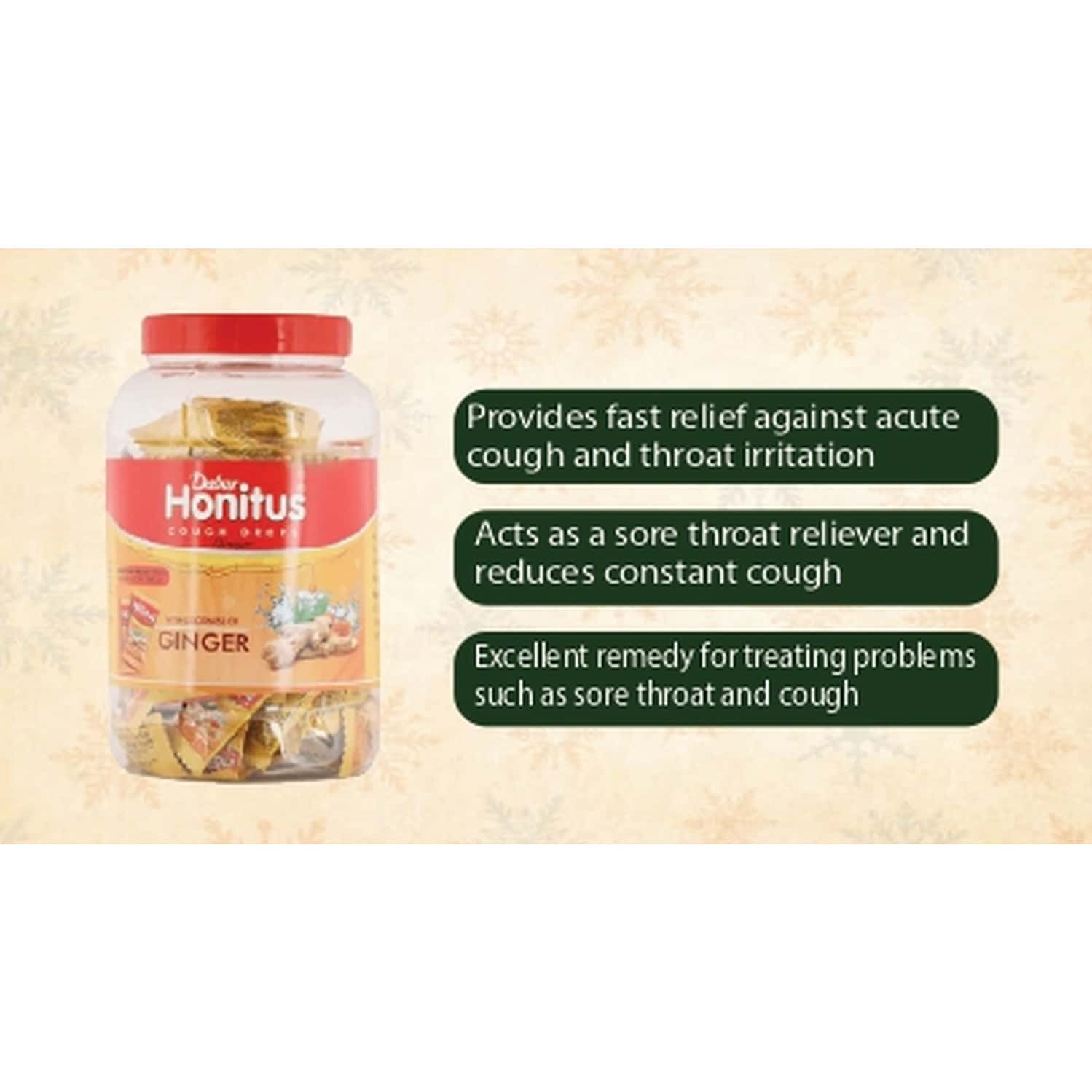 Buy DABUR HONITUS COUGH DROPS LOZENGES GINGER PACK OF 2 Online & Get