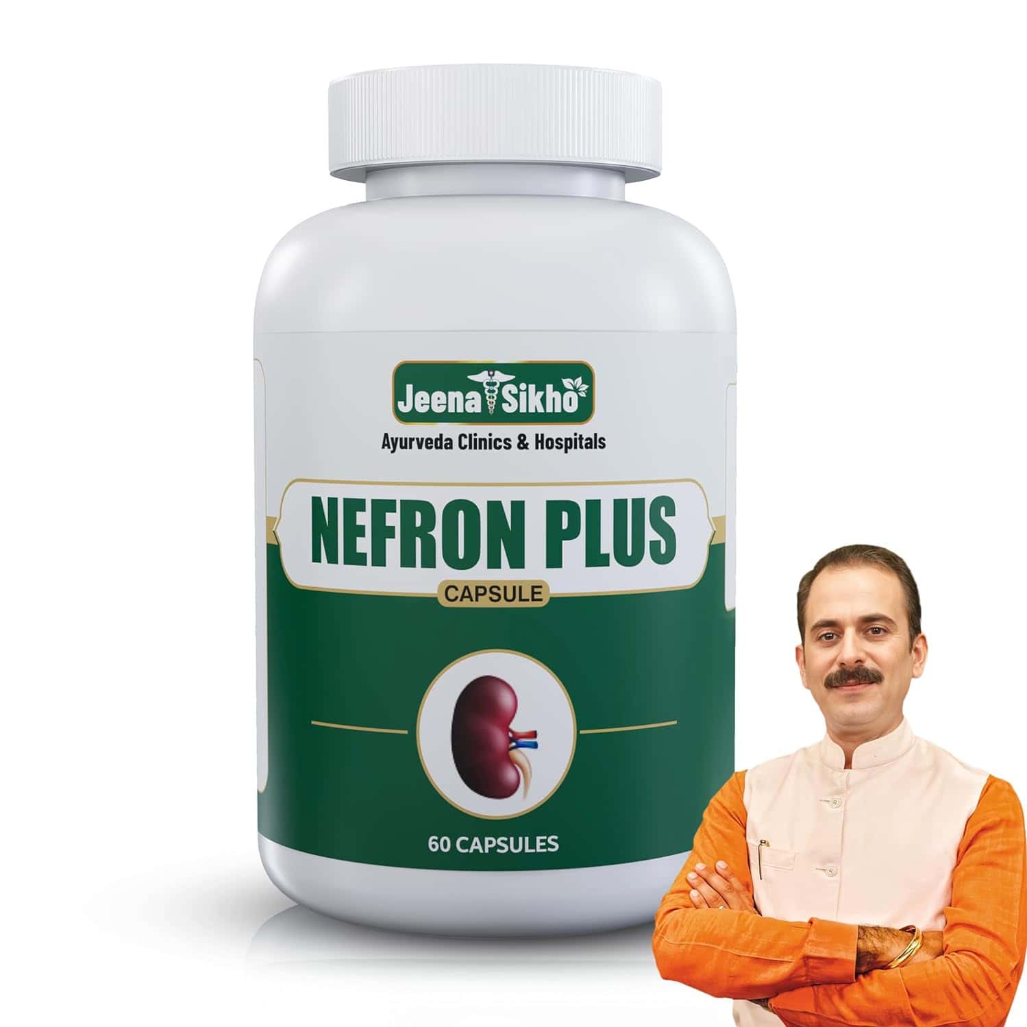 Jeena Sikho Nefron Plus/Kidney Care Capsules | Herbal Kidney Wellness | 60 Capsules
