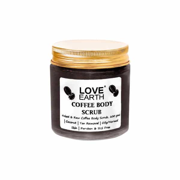 Love Earth Coffee Body Scrub With Organic Shea Butter & Vitamin E For Tan Removal 100Gm