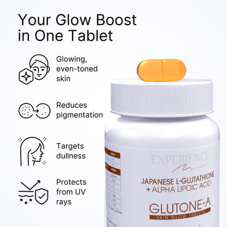 Glutone-A Japanese Glutathione With Alpha Lipoic Acid Tablets For Glowing Skin 15 Tablets