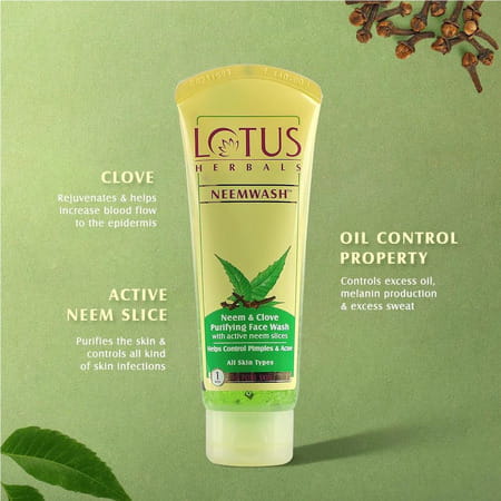 Lotus Herbals Neemwash Neem & Clove Ultra Purifying Face Wash 120g ( Pack Of 2 )