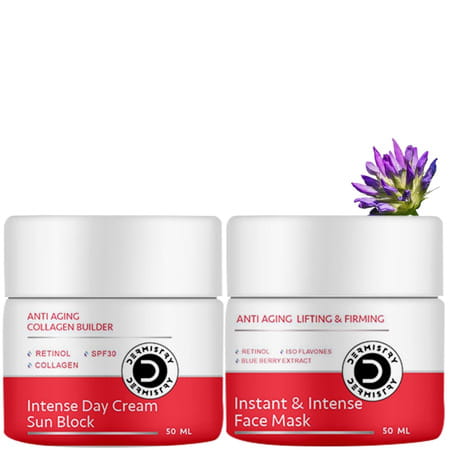 Dermistry Anti Aging Retinol Moisturizer Day Cream + Instant Skin Tightening Firming Face Pack Mask