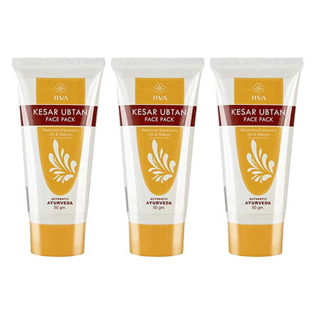 Jiva Kesar Ubtan Pack With Goodness Of Pure Kesar|Provides Natural Radiance To Skin -50gm(Pack Of 3)